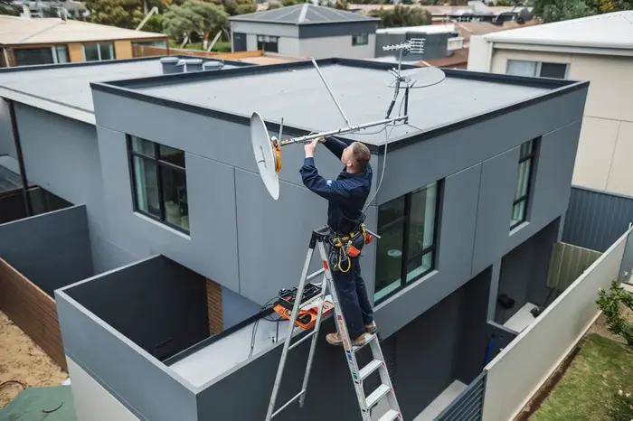 TV antenna repair on Perth roof